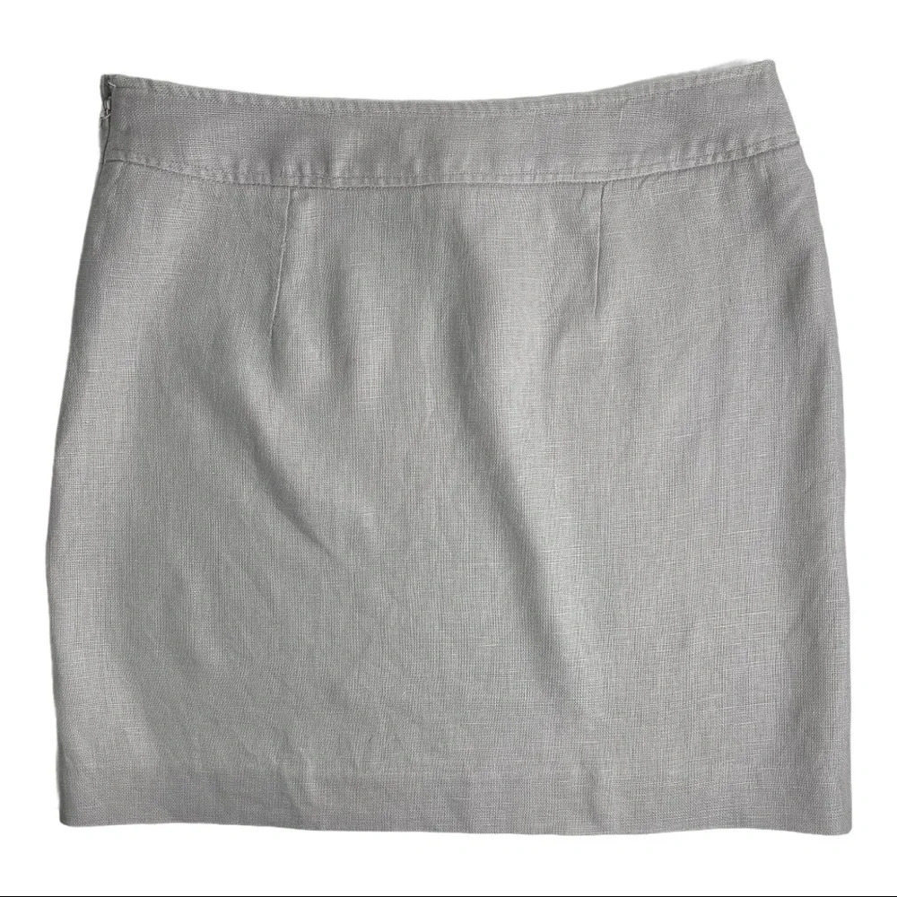 🛍️ Adrienne Vittadini Skirt Linen Cream Skirt Size 8 - Picture 3 of 7
